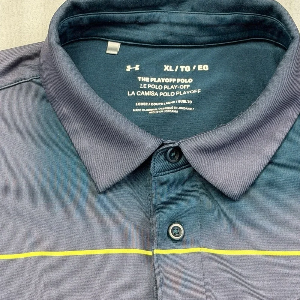 Under Armour‎ The Playoff Polo Shirt Mens XL Striped Golf Stretch